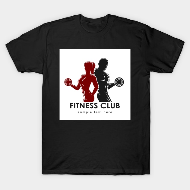 Fitness Emblem T-Shirt by devaleta